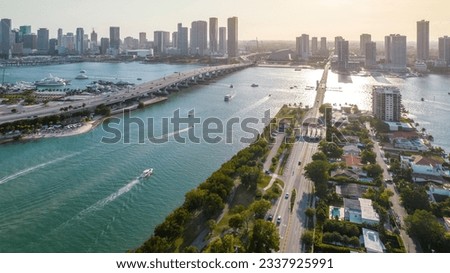 This photo was taken from a drone somewhere in Miami