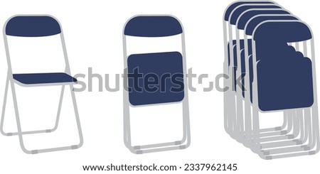 Illustration set of folding pipe chairs Royalty-Free Stock Photo #2337962145