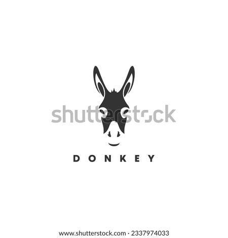 elegant black donkey, horse head icon, logo symbol design illustration Royalty-Free Stock Photo #2337974033