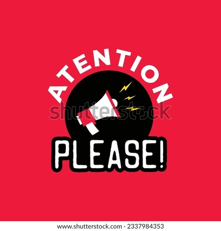 Atention please badge design template
