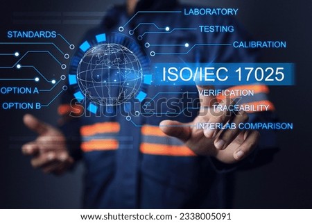 Electrical and electronic field tester in laboratories under ISO IEC 17025 standard is pointing to quality certificate and staff knowledge about uncertainty of measurement for testing and calibration Royalty-Free Stock Photo #2338005091