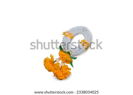 fake garland on a white background,with clipping path