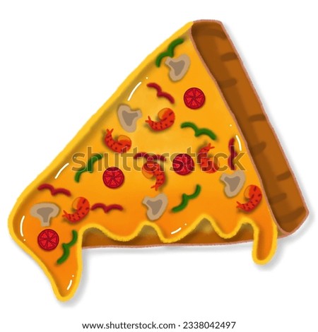 pizza The image has a white background for illustration purposes.