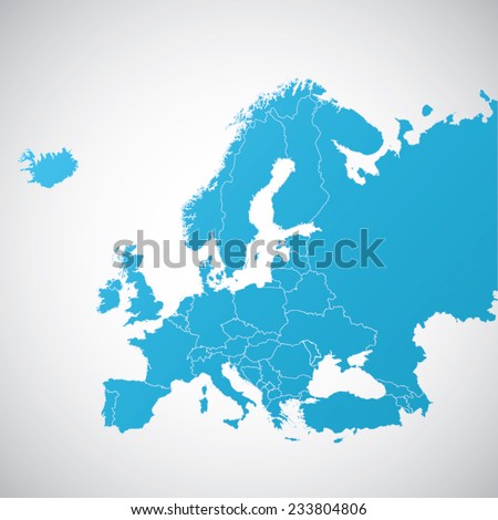 Europe vector political map  Royalty-Free Stock Photo #233804806