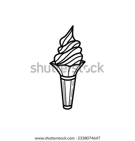 Flower cone ice cream icon design isolated on white background