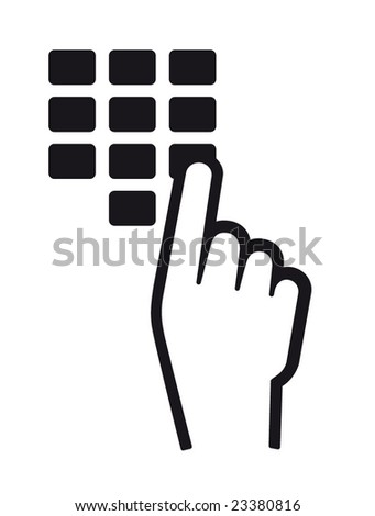 hand and finger pushing button on a keypad