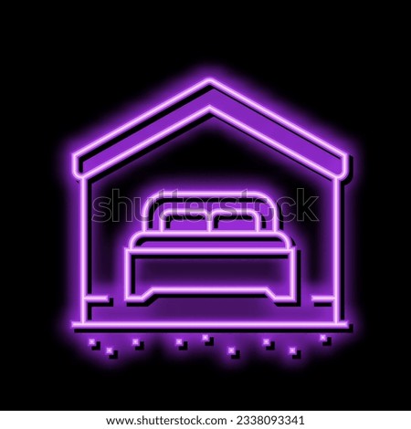bedroom property estate home neon light sign vector. bedroom property estate home illustration