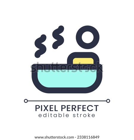 Spa pixel perfect RGB color ui icon. Skin care and relaxation. Hotel, resort. Simple filled line element. GUI, UX design for mobile app. Vector isolated pictogram. Editable stroke. Poppins font used