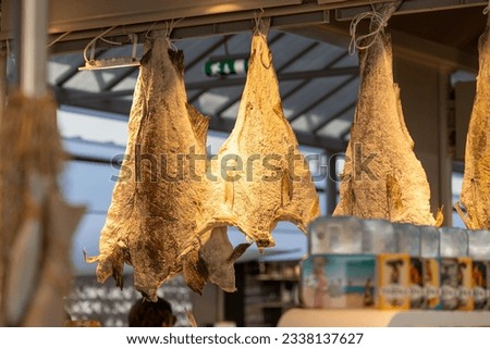 Salt cod in a fresh market