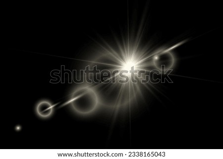 Lens flare sunlight light effect on transparent. Stock vector illustration. Available kind of PNG with Screen blend mode. Royalty-Free Stock Photo #2338165043
