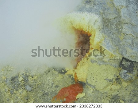Sulfur mining on Mount Welirang, East Java. The photo was taken by Willem Tasiam, a marathon climber