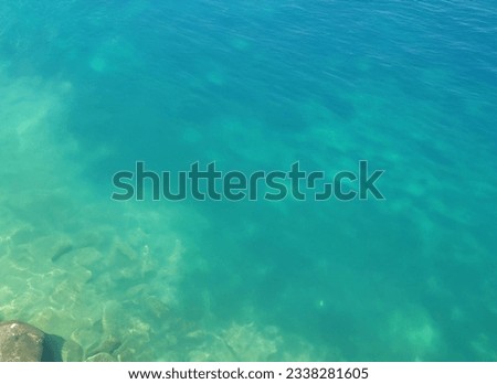 Top view of pure blue water