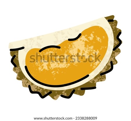 durian fruit, simple illustration in abstract flat sketch drawing style, healthy food