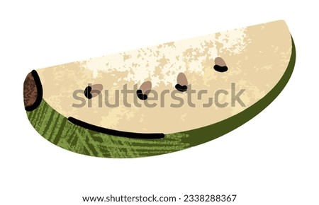 feijoa fruit, simple illustration in abstract flat sketch drawing style, healthy food
