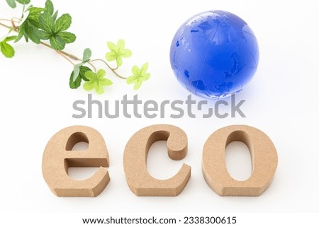 An alphabet craft representing ECO and an object of the earth.