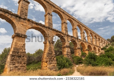 Old Roman Aqueduct in Tarragona Royalty-Free Stock Photo #2338322181