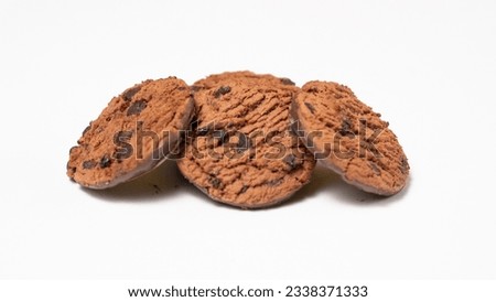 Cookies, Chocolate chip cookie isolated on white background
