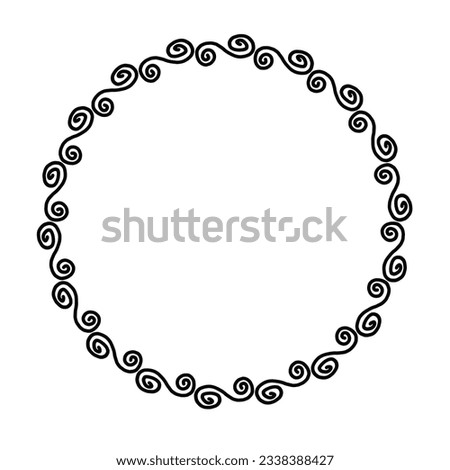 Abstract circle round border flower frame ring for decoration ornament in vector illustration