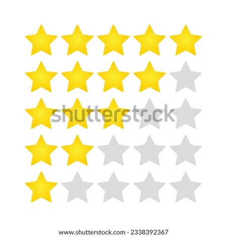 Rating stars on white background. Vector illustration