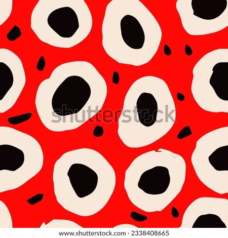 
Abstract background with painted round shapes. Seamless pattern with hand drawn ink dots. Stylized animal skin texture.