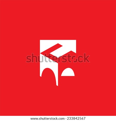 Bridge sign, sign the letter C and M Branding Identity Corporate vector logo design template Isolated on a red background
