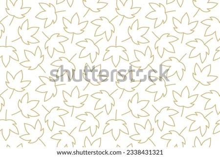 golden seamless pattern with maple leaves - vector illustration