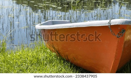 A boat pulled ashore. Background picture.