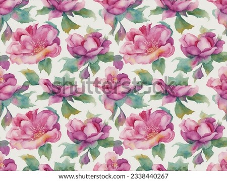 Repeating patterns tiles watercolor flowers background 