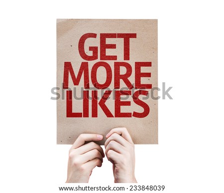 Get More Likes card isolated on white background