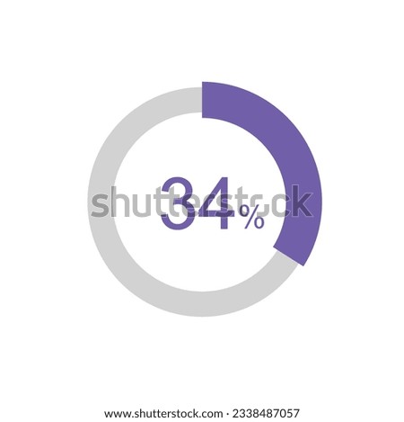 34% circle percentage diagrams, 34 Percentage ready to use for web design, infographic or business.