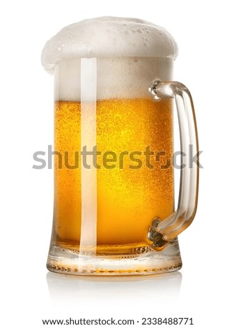 Mug of light beer isolated on a white background