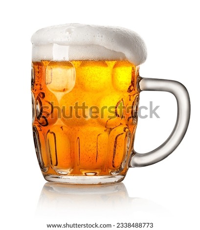 Big mug of beer isolated on a white background