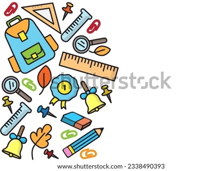 Vector illustration ,graphic design school colorful and bright objects ,for different design projects.