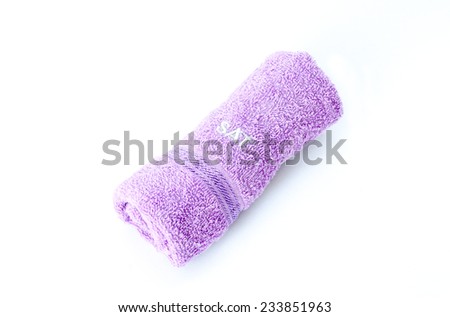 purple towel rolls