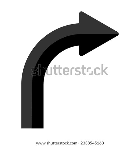 Arrow angle turning to right icon. Vector illustration. EPS 10. Royalty-Free Stock Photo #2338545163