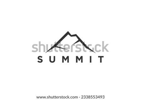 Summit volcano mountain logo design outdoor landscape icon symbol