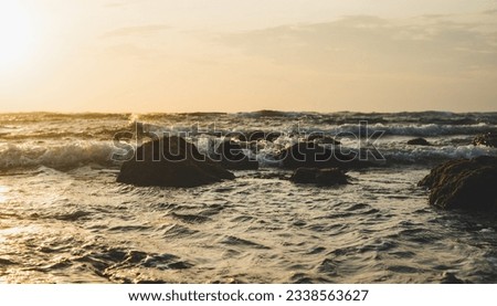 Pictures of sunset on the sea at the beautiful island