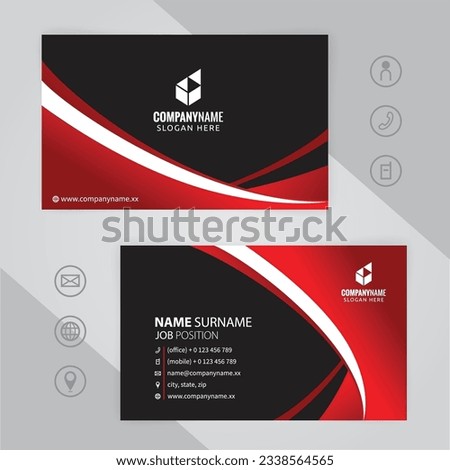 Set of Red and black Modern Corporate Business Card Design Templates, vector eps 10