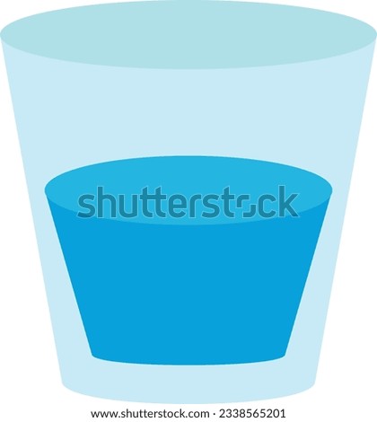 Vector illustration of glass of pure and clear water.
