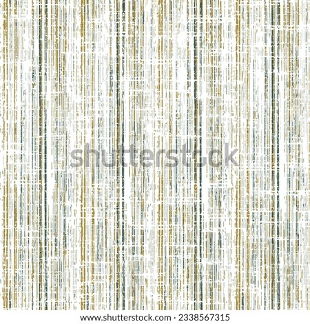 Seamless burn colors grunge style shabby stripe spring pattern.Seamless print pattern design natural green canvas linen texture simple thin and thick vertical lines Royalty-Free Stock Photo #2338567315