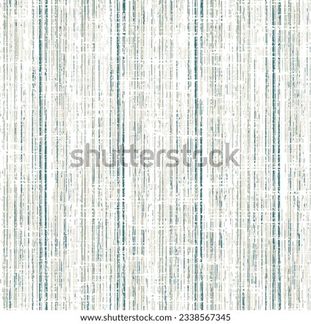 Seamless burn colors grunge style shabby stripe spring pattern.Seamless print pattern design natural green with blue canvas linen texture simple thin and thick vertical lines Royalty-Free Stock Photo #2338567345