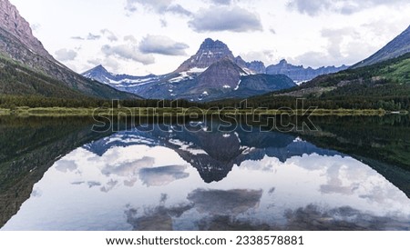Many Glaciers with no Sunlight on the peaks from Glacier National Park