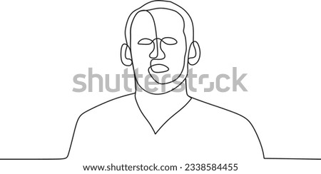 man is drawn with one line