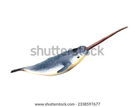 narwhal animal miniature white background