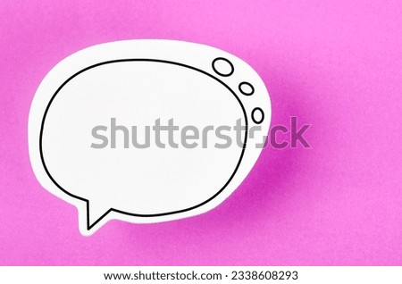 Speech bubble with copy space communication talking speaking concepts on pink color background.
