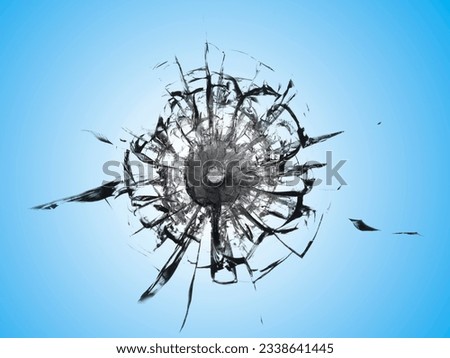 The effect of a shot in the glass blue background