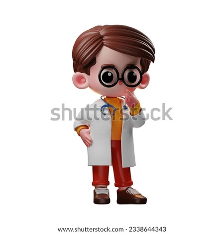 3d Male Doctor Character Very Curious