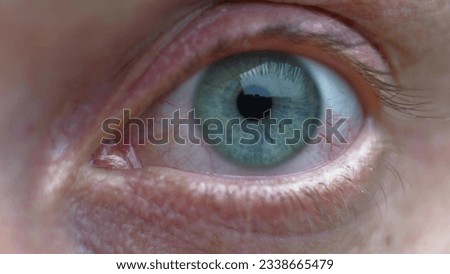 Male Congested Eye Looking into Camera Close-up Royalty-Free Stock Photo #2338665479