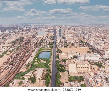 karachi pakistan 2021, aerial picture of HBL plaza and MCB plaza at II chundrigar road, business hub of pakistan, Landmark of Karachi Pakistan.