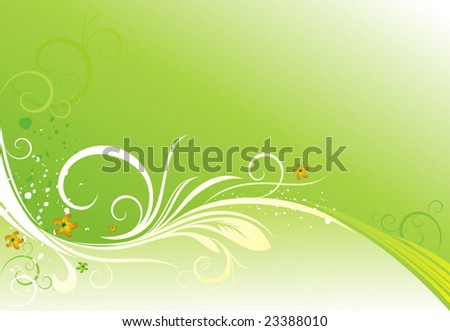 Vector green floral pattern